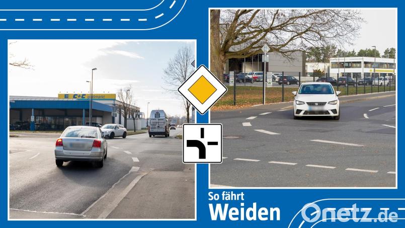 Wissen Autofahrer, wann sie an abknickenden Vorfahrtsstraßen blinken müssen? Nein, findet eine Leserin von Oberpfalz-Medien und bittet die Redaktion um Aufklärung. Bildmontage: Marina Gube