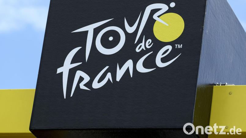 Das Logo der Tour de France. (Archivbild) Bild: David Pintens/Belga/dpa