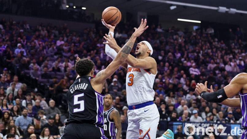Die Sacramento Kings konnten die in dieser Saison so starken New York Knicks um Josh Hart (r) stoppen. Bild: Sara Nevis/AP/dpa