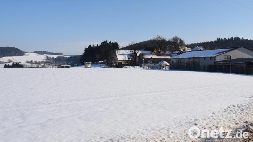 Die weite Fläche nördlich der Ortschaft Guteneck soll als Gewerbegebiet entwickelt werden. Für die Gemeinde ergeben sich dadurch große Möglichkeiten. Bild: bnr