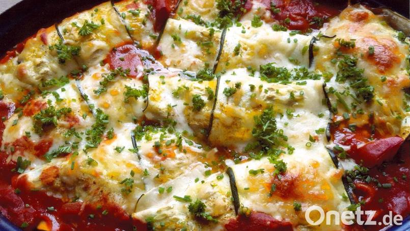 Die Zucchini-Spinat-Cannelloni sind schon fürs Auge ein Genuss. Bild: Heidi Brenner