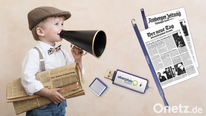 Das Jahresarchiv und die Jahrgangszeitungen von Oberpfalz-Medien. Bild: Grafik: Laura Fröhler