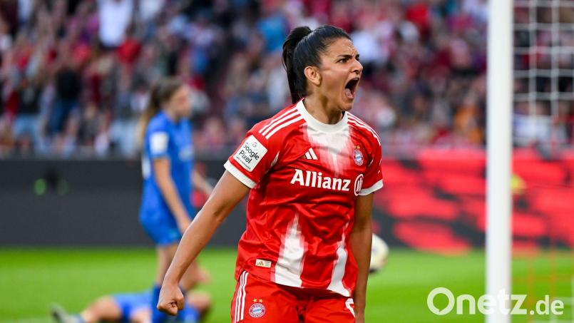 Bayern-Stürmerin Jovana Damnjanovic traf zum 3:0 gegen Leipzig. (Archivbild) Bild: Sven Hoppe/dpa