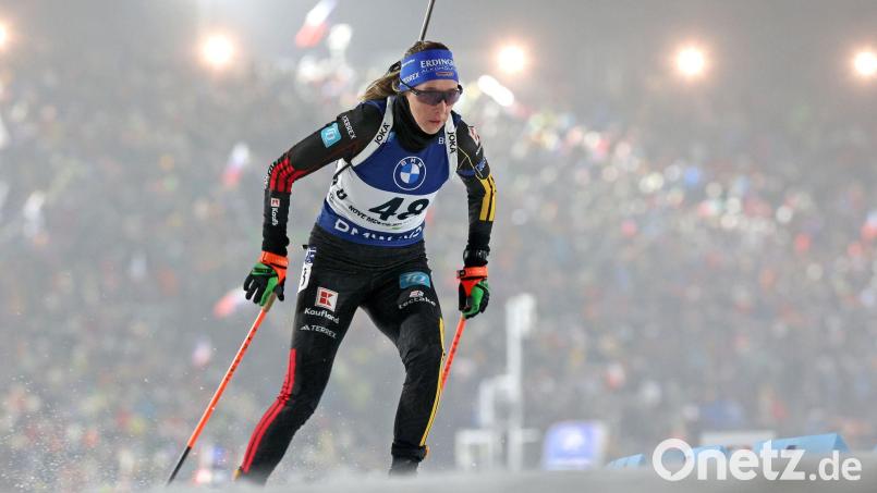 Franziska Preuß auf der Strecke in Nove Mesto. Bild: Libor Plíhal/CTK/dpa