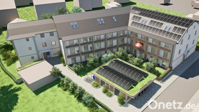 Die neue Wohnlage muss erst noch verwirklicht werden. Wie sie einmal aussehen wird, verrät eine Planzeichnung. Bild: Schmack Immobilien-Gruppe Regensburg