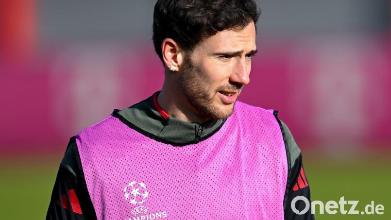 Wo liegt seine Zukunft? Leon Goretzka beim Bayern-Training vor dem Eindhoven-Spiel. Bild: Sven Hoppe/dpa