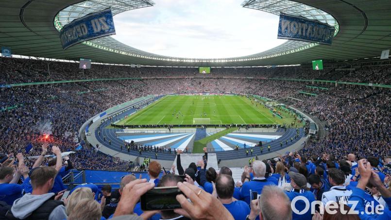 Das DFB-Pokalfinale bleibt wohl bis mindestens 2030 in Berlin. (Archivbild) Bild: Sören Stache/dpa