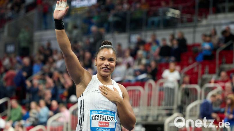Kugelstoßerin Yemisi Ogunleye gewinnt in Nordhausen. (Archivbild) Bild: Bernd Thissen/dpa
