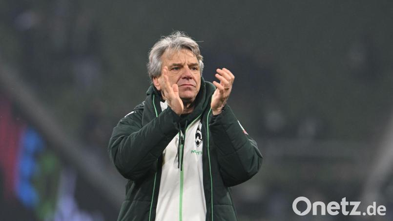 Wie lange noch Trainer in Bremen? Horst Steffen nach dem 1:1 gegen Borussia Mönchengladbach. Bild: Carmen Jaspersen/dpa