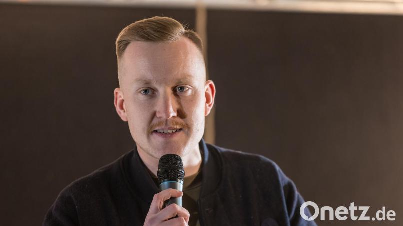 Maximilian Märkl, Sprecher der Identitären Bewegung Deutschland, trat kürzlich an der Seite von IB-Führungsfigur Martin Sellner in Brandenburg auf. Bild: Frank Hammerschmidt/dpa