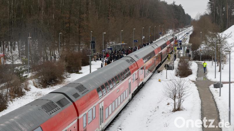 Ein Regionalexpress blieb am Freitagmittag bei Altenstadt/WN wegen eines Defekts liegen, die Reisenden mussten evakiert werden. Bild: Roland Wellenhoefer