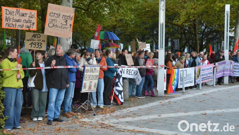 Rund 200 Personen werden am Freitag bei den Gegendemonstrationen vor der Max-Reger-Halle erwartet. Grund ist ein Bürgerdialog der AfD-Landesgruppe in der Halle. Archivbild: Kunz