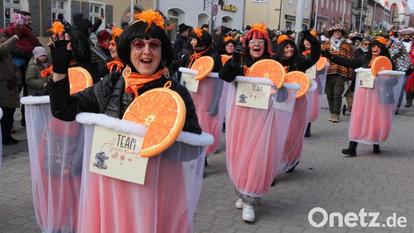 "Spirit of Linedance" in phantasievollen Verkleidungen beim Tirschenreuther Faschingszug. Bild: Konrad Rosner