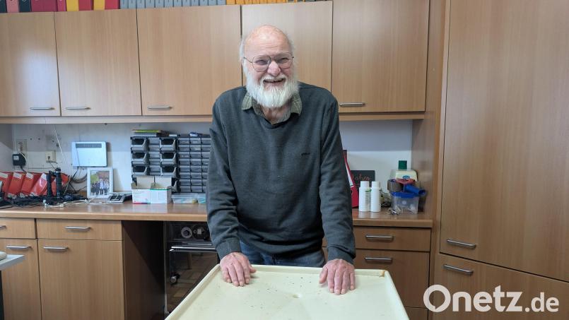 Tierarzt Dr. Jochen Bloßfeldt im Behandlungszimmer in seinem Haus an der Pfaffenreuther Straße in Waldsassen. Jetzt hat der 82-Jährige seine Praxis geschlossen und die Apotheke abgemeldet. Bild: Paul Zrenner