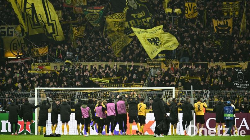 Ein bestimmter Teil der BVB-Fans ist für das Champions-League-Spiel in Bergamo ausgeschlossen worden. (Archivbild) Bild: Bernd Thissen/dpa
