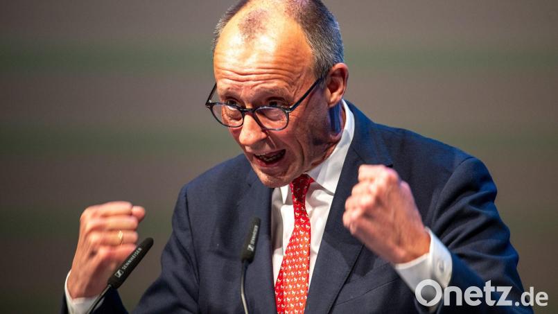 Beim Politischen Aschermittwoch in Trier gab sich Merz kämpferisch. Bild: Harald Tittel/dpa