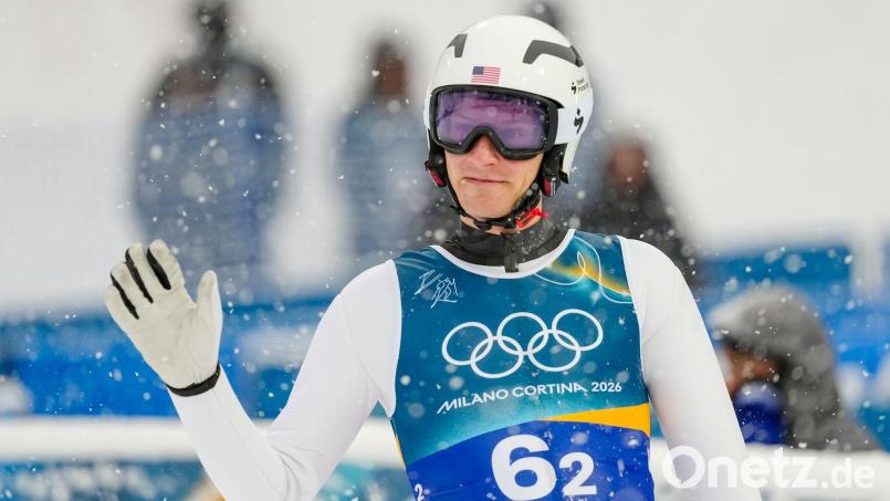 Benjamin Loomis entging nur knapp einem harten Crash. Bild: Matthias Schrader/AP/dpa