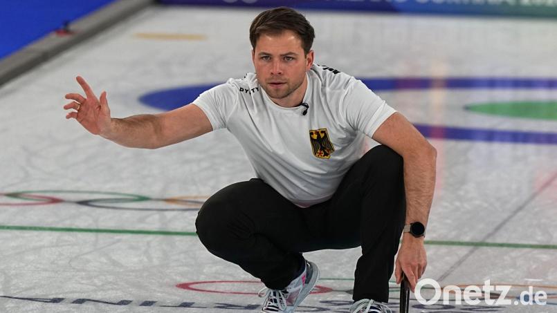 Marc Muskatewitz und die deutschen Curler hatten keine Chance mehr auf das Olympia-Halbfinale. Bild: Fatima Shbair/AP/dpa