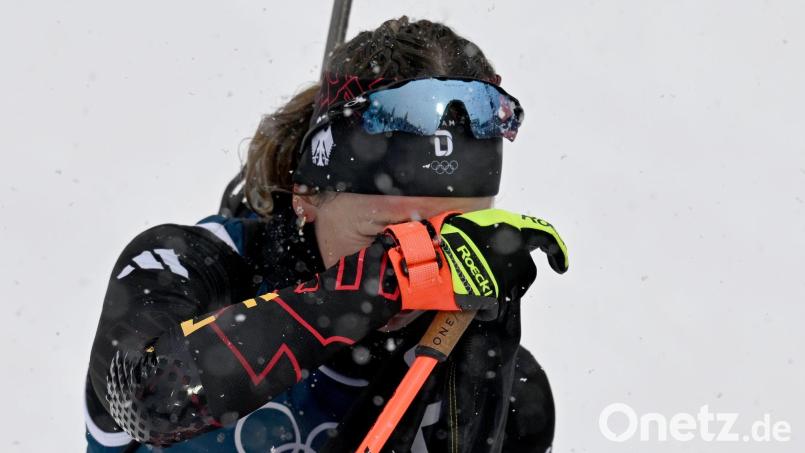 Franziska Preuß auf den letzten Metern ihrer Karriere. Bild: Hendrik Schmidt/dpa