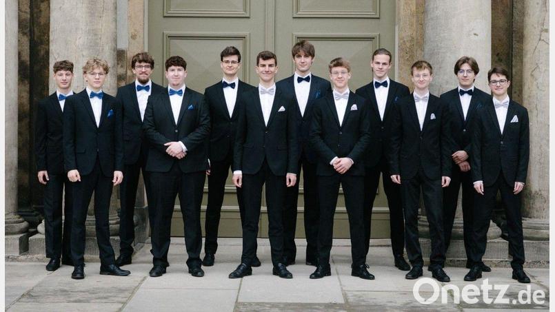 Das Männerchorensemble Sonus Aeternus aus Dresden besteht aus 13 ehemaligen Sängern des Dresdner Kreuzchores des Abiturjahrganges 2024. Bild: Tobias Döring/exb