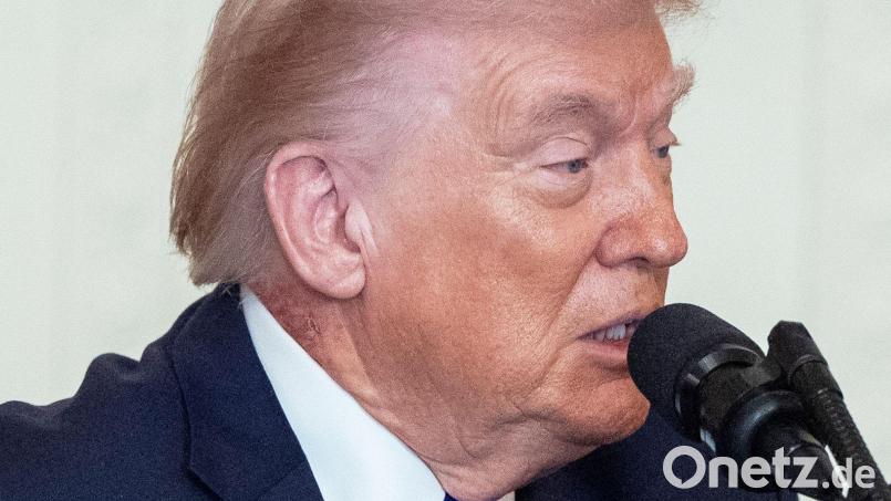 Eine Stelle an Trumps Hals hat eine Welle von Spekulationen über die Gesundheit des Präsidenten ausgelöst. Bild: Alex Brandon/AP/dpa