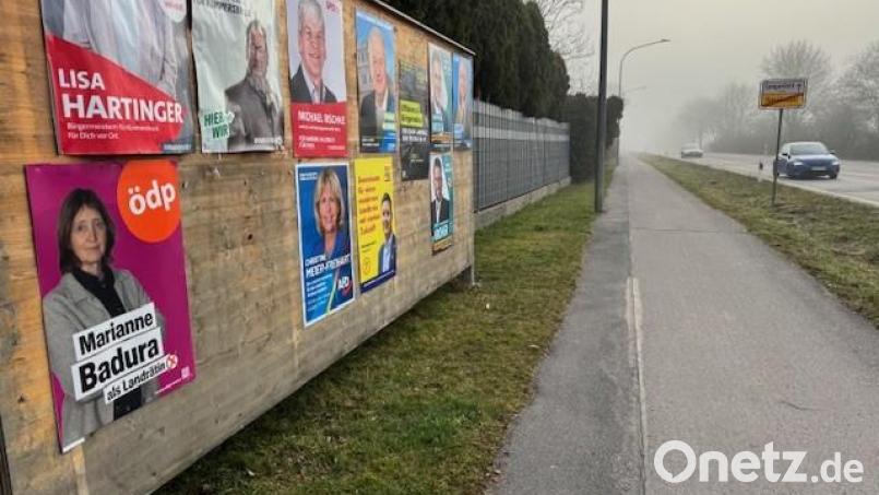 Kümmersbruck wollte keinen "Wahlplakat-Wildwuchs": Deshalb darf Wahlwerbung auf öffentlichem Grund nur an von der Gemeinde aufgestellten Plakatwänden angebracht werden. Privatgrund ist von dieser Vorschrift aber nicht betroffen. Bild: Heike Unger
