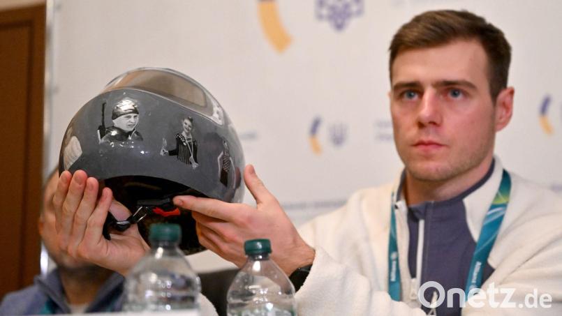 Der bei Olympia wegen seines Skeleton-Helmes ausgeschlossene Ukrainer Wladislaw Heraskewytsch ruft zu aktivem Protest bei den Paralympics auf. (Archivbild) Bild: Peter Kneffel/dpa