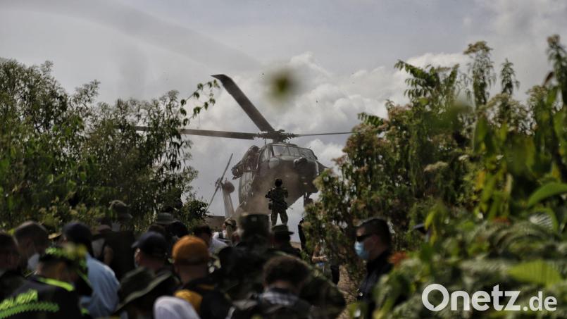 Kolumbiens Regierung hat fünf Kokainlabore nahe Ecuador zerstört. (Archivbild) Bild: Álvaro Tavera/colprensa/dpa