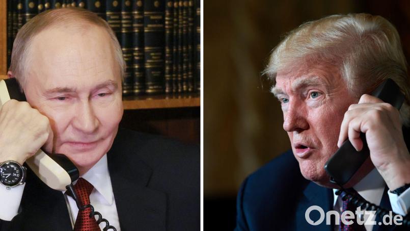 US-Präsident Donald Trump und Kremlchef Wladimir Putin haben nach Angaben aus Moskau erneut telefoniert. (Archivbild) Bild: Mikhail Metzel/Pool Sputnik Kremlin/AP/dpa