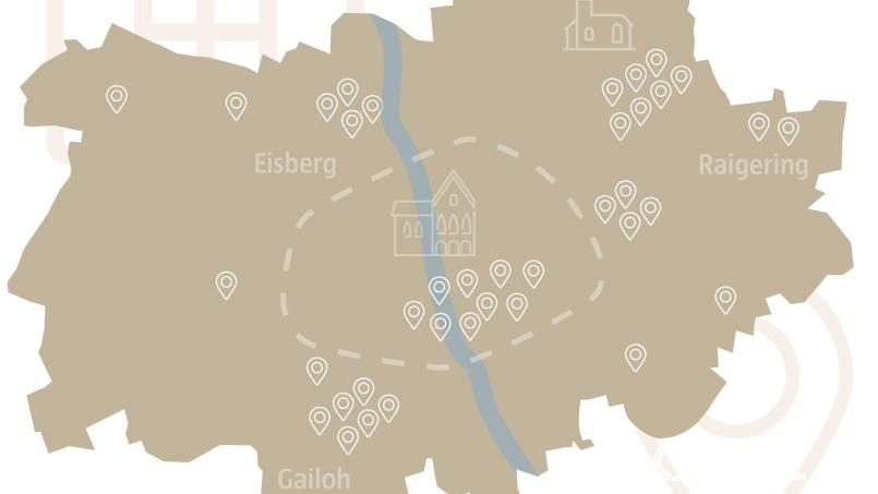 Von 40 Amberger Stadträten sind die meisten in der Innenstadt und rund um den Mariahilfberg verwurzelt. Grafik: Franka Eichl