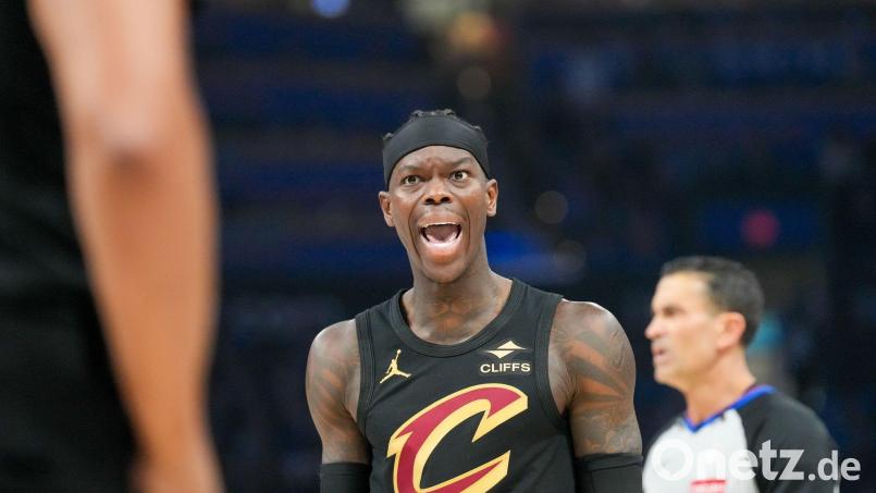 Dennis Schröder und die Cleveland Cavaliers befinden sich in der Eastern Conference auf Playoff-Kurs. Bild: Kyle Phillips/AP/dpa