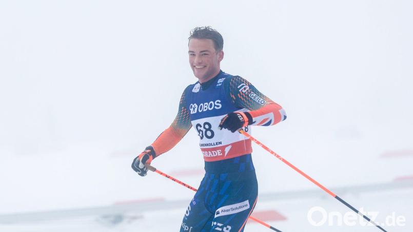 Gabriel Gledhill hatte trotz seines 67. Platzes beste Laune. Bild: Christoffer Andersen/NTB/dpa