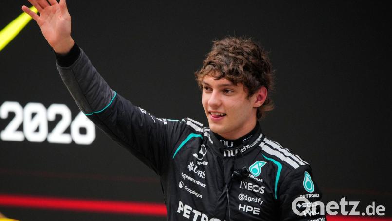 Kimi Antonelli gewinnt in Shanghai sein erstes Formel-1-Rennen. Bild: Vincent Thian/AP/dpa