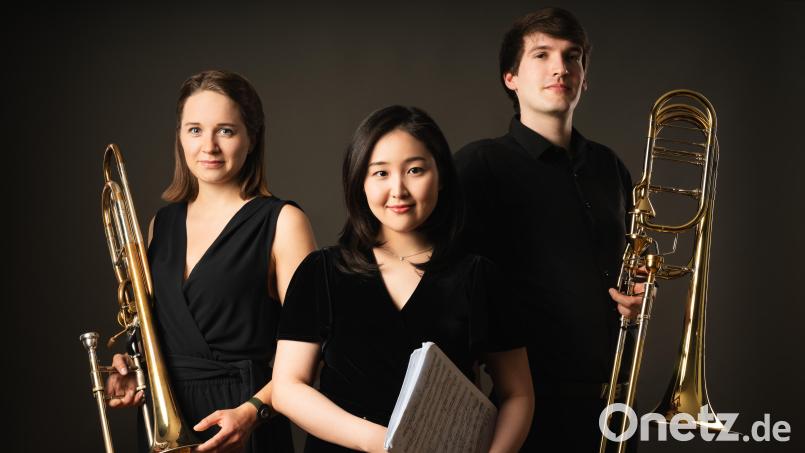Das Sélean-Trio (Tenorposaune, Bassposaune und Klavier) spielt in Sulzbach-Rosenberg. Bild: Sören Lukas Schirmer/exb