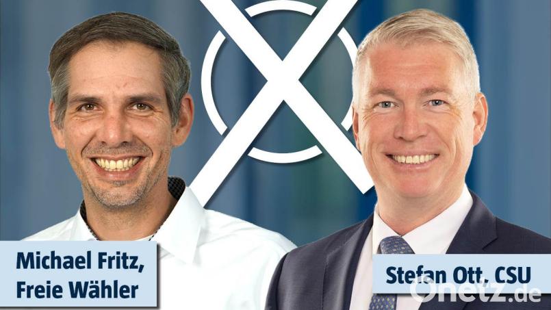 Michael Fritz und Stefan Ott müssen in die Stichwahl in Amberg. Bild: Christoph Würz, Michael Sommer, Marina Gube