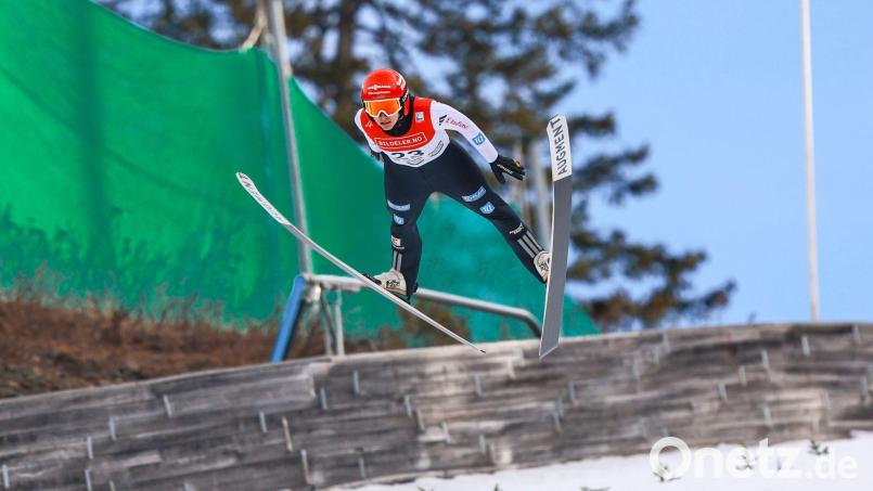 Selina Freitag wurde beim ersten Skifliegen in Vikersund deutlich distanziert. Bild: Trond R Teigen/NTB/dpa