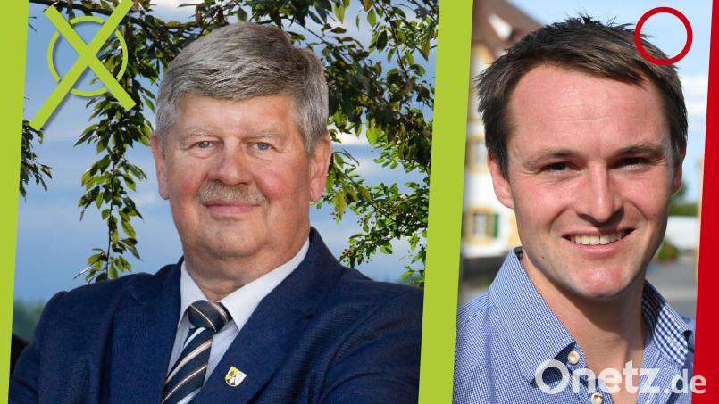 Ergebnis der Stichwahl am 22. März 2026: In Etzenricht gewinnt Martin Schregelmann (CSU) gegen Thomas Beutner (UPW). Grafik: gld