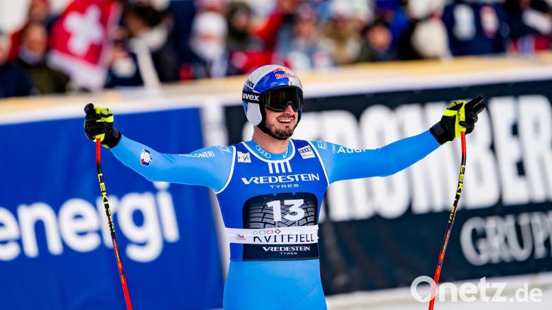 Dominik Paris gewinnt nach der Abfahrt auch den Super-G beim Weltcup-Finale in Kvitfjell. Bild: Jean-Christophe Bott/KEYSTONE/dpa