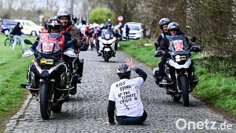 Ein Klima-Demonstrant sorgte für einen Zwischenfall. Bild: Maarten Straetemans/Belga/dpa