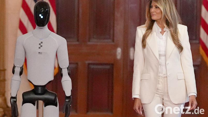 Im Weißen Haus empfängt Melania Trump internationale Gäste – begleitet von einem humanoiden Roboter, der mehrere Sprachen spricht. Bild: Jacquelyn Martin/AP