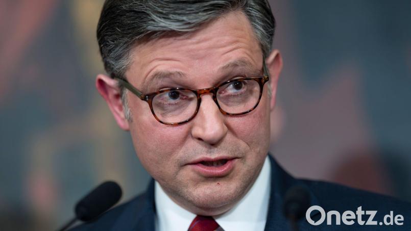 Der Sprecher des US-Repräsentantenhauses, Mike Johnson, ist nicht vom Haushaltsentwurf überzeugt. (Archivfoto) Bild: J. Scott Applewhite/AP/dpa