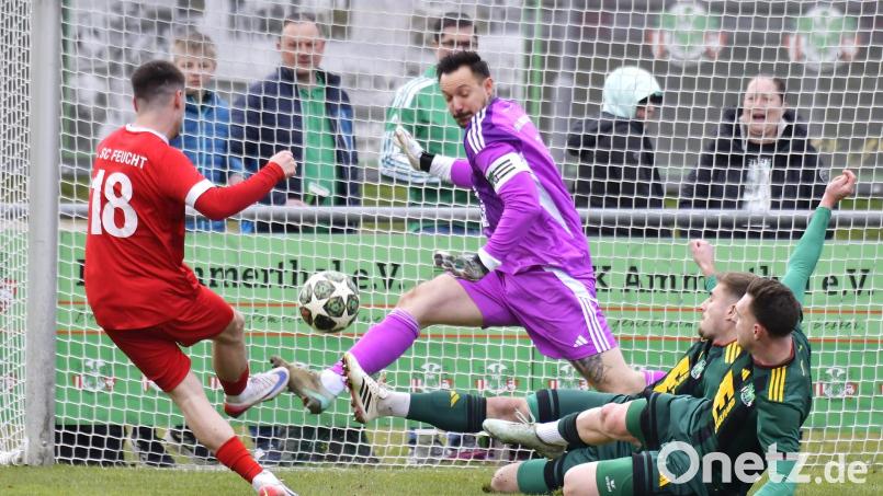 Christopher Sommerer (pinkes Trikot) und die DJK Ammerthal sind auf Formsuche. Gegen die SG Quelle Fürth will der Tabellenführer der Landesliga-Nordost endlich wieder in die Spur finden. Archivbild: Hubert Ziegler