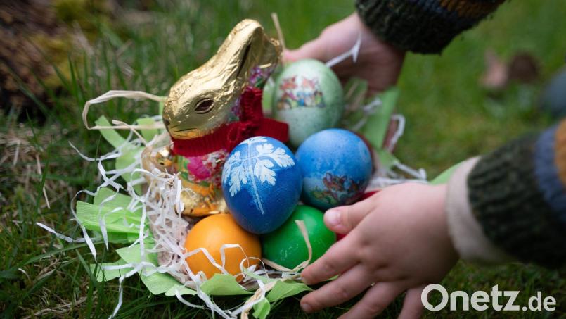 Ostereier lassen sich nach der Vorhersage des Deutschen Wetterdiensts im Trockenen suchen. Bild: Hendrik Schmidt/dpa