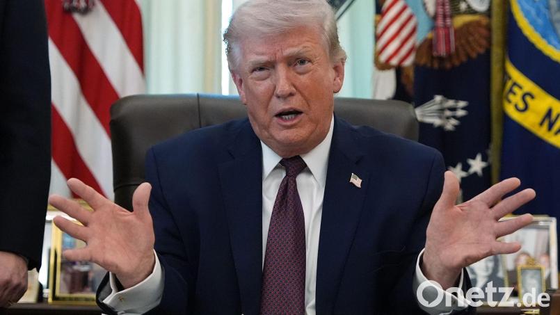 US-Präsident Trump macte die erfolgreiche Rettung des im Iran vermissten US-Offiziers bekannt. (Archivbild) Bild: Alex Brandon/AP/dpa