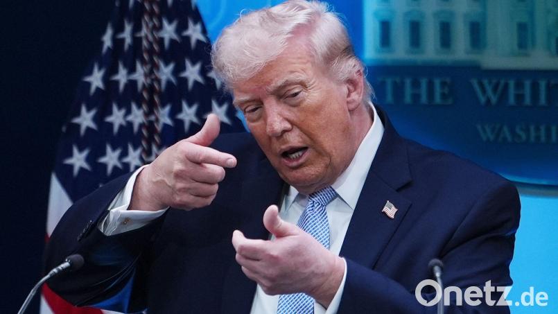 Wählt wieder einmal drastische Worte, um dem Iran zu drohen - US-Präsident Trump. Bild: Julia Demaree Nikhinson/AP/dpa