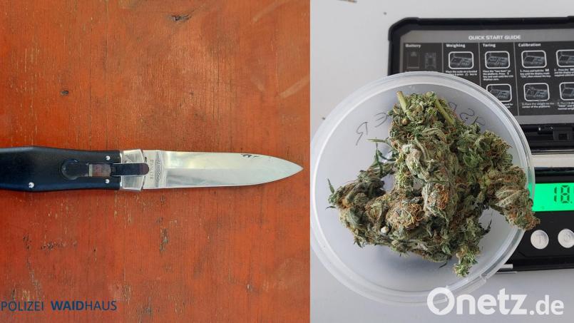 Beamte der Bundespolizeiinspektion Waidhaus haben am Dienstagvormittag (7. April) bei Grenzkontrollen an der A6 vier verbotene Springmesser sichergestellt Symbolbild: Bundespolizei