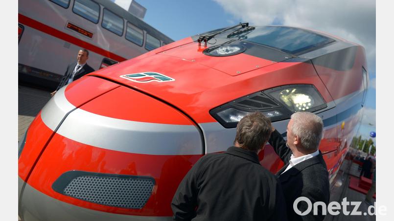 2014 war ein Frecciarossa 1000 in Berlin zu Gast - für eine Messe. (Archivbild) Bild: picture alliance / dpa
