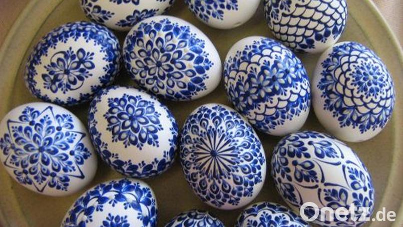 Traditionelle Ostereier aus Tschechien im Freilandmuseum Oberpfalz. Bild: Petra Zeitler