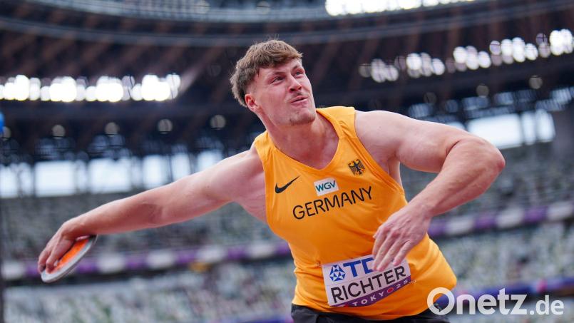 Diskuswerfer Steven Richter verfehlte den deutschen Rekord nur ganz knapp. (Archivbild) Bild: Michael Kappeler/dpa