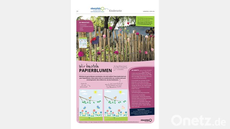 Wir basteln Papierblumen. Bild: Oberpfalz Medien